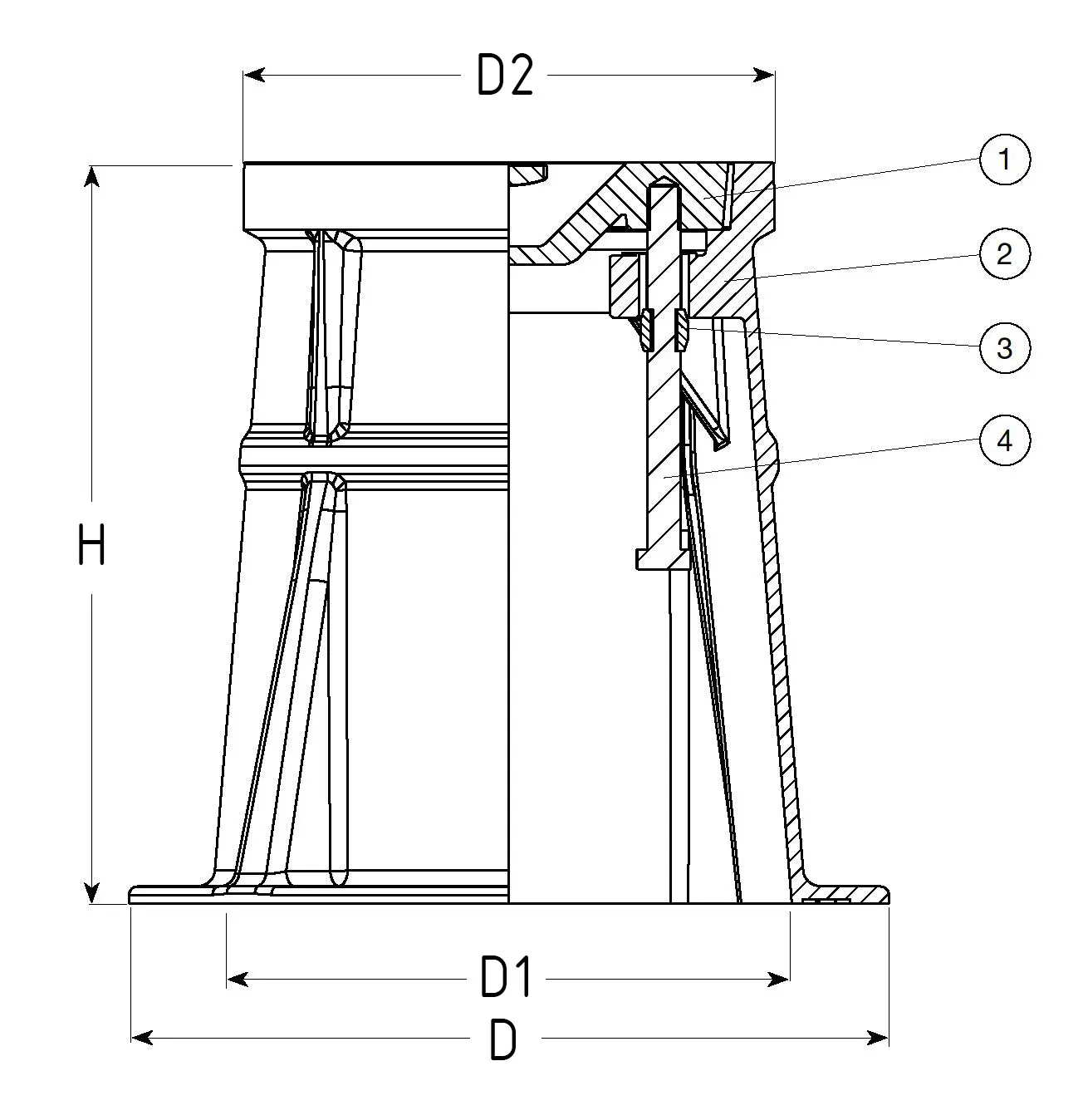 Чертеж и размеры ковера для клиновых задвижек