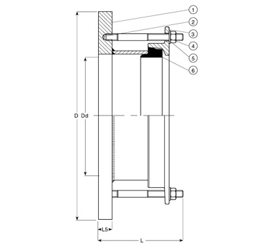 Чертёж Фланцевый адаптер AVK 260/30-100 DN400 мм (580)