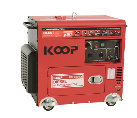 Дизельный генератор KOOP закрытого типа KDF8500Q 6,5 кВт